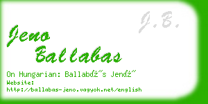 jeno ballabas business card